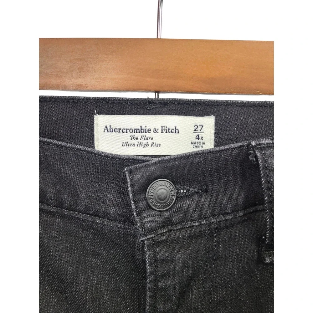 Abercrombie & Fitch The Flare Ultra High-Rise Jeans Size 27/4 Short - Picture 4 of 9